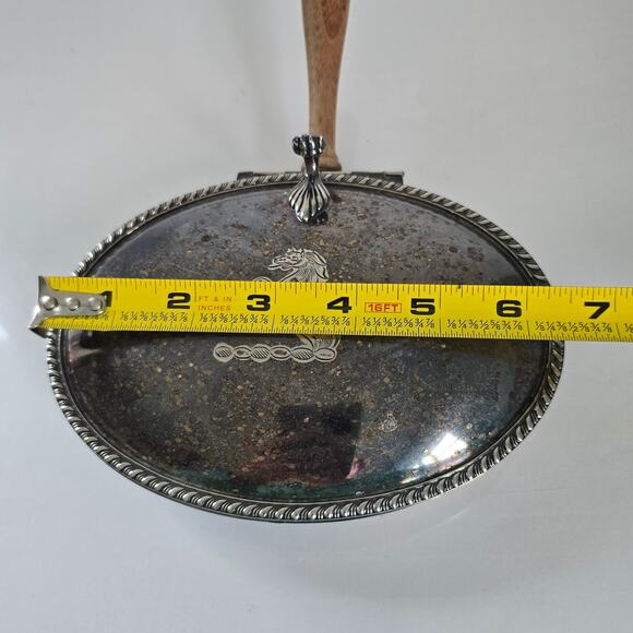 Vintage Sheffield Silver Co Silent Butler Crumb Catcher EPC Horse Wooden Handle - Picture 10 of 11